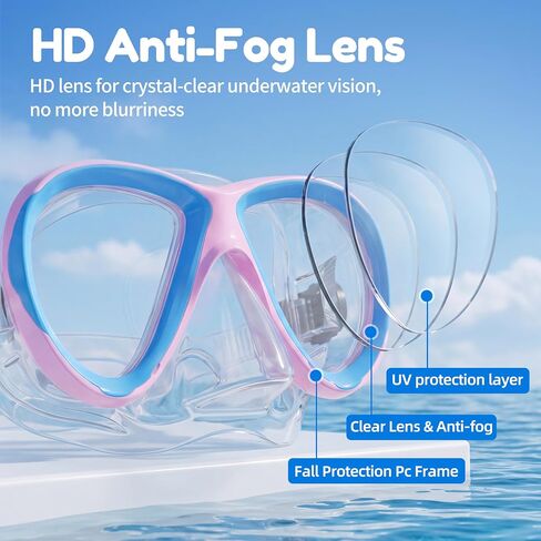 Swim Goggles with Nose Cover for Kids Youth 5-15 | Anti-Fog Anti-UV, No Leaking, Tempered Glass Lens, 180° Wide View, Includes Mesh Bag in Kuwait