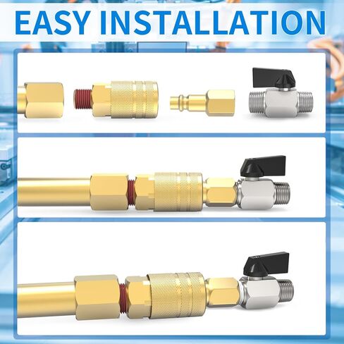 صمام كروي صغير من النحاس من ChillWaves، صمام كروي بمفتاح إيقاف 1/2 بوصة ذكر NPT × تركيب أنابيب ذكر 1/2 بوصة NPT (عبوتان) in Kuwait