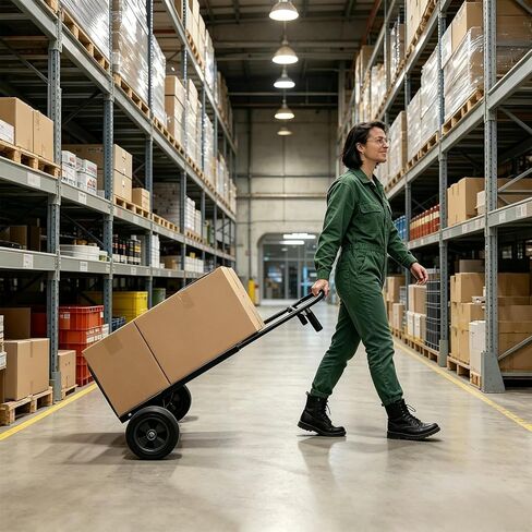Heavy Duty Folding Hand Truck Dolly with Bungee Cords, 800 LB Dolly Cart | 8" Solid Rubber Wheels, 2*Bungee Cords, Compact Foldable Alloy Steel Design for Warehouses, Homes, Offices, andSmall Business in Kuwait