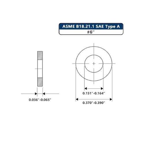 1/2" غسالات مسطحة 1-1/16" OD، 1/2" ID، الفولاذ المقاوم للصدأ 304(18-8)، 30 حزمة، SAE غسالات معدنية للبراغي من DYFOL in Kuwait