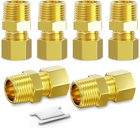 6 قطعة موصل اتحاد ضغط النحاس ، 1/2 "OD x 3/8" NPT وصلة أنابيب ذكر للنفط/المياه/الغاز in Kuwait