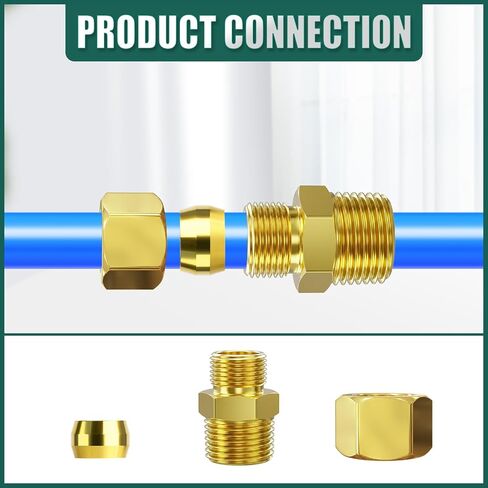 6 قطعة موصل اتحاد ضغط النحاس ، 1/2 "OD x 1/2" NPT وصلة أنابيب ذكر للنفط/المياه/الغاز in Kuwait