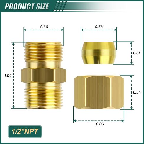 6 قطعة موصل اتحاد ضغط النحاس ، 1/2 "OD x 1/2" OD وصلة أنابيب للنفط/الماء/الغاز in Kuwait