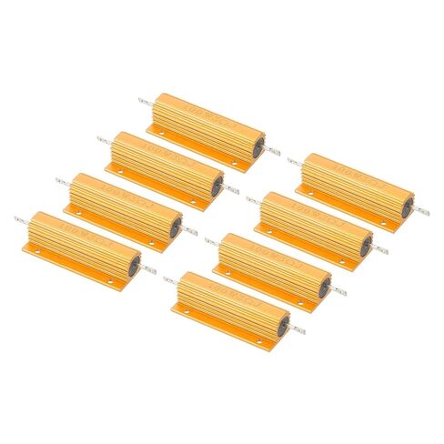 PATIKIL 100W 3 أوم الألومنيوم شل المقاوم، 8 حزمة الألومنيوم الإسكان المقاوم يقع في حالة Wirewound المقاومات المسمار الحنفية السلطة المقاوم 5٪ التسامح، الذهبي in Kuwait