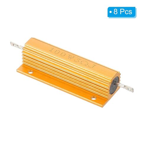 PATIKIL 100W 3 أوم الألومنيوم شل المقاوم، 8 حزمة الألومنيوم الإسكان المقاوم يقع في حالة Wirewound المقاومات المسمار الحنفية السلطة المقاوم 5٪ التسامح، الذهبي in Kuwait