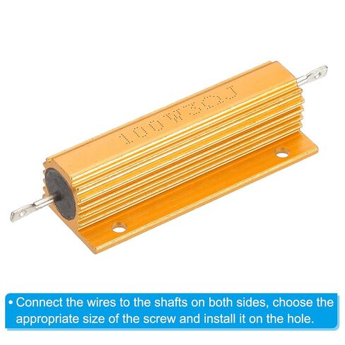 PATIKIL 100W 3 أوم الألومنيوم شل المقاوم، 8 حزمة الألومنيوم الإسكان المقاوم يقع في حالة Wirewound المقاومات المسمار الحنفية السلطة المقاوم 5٪ التسامح، الذهبي in Kuwait