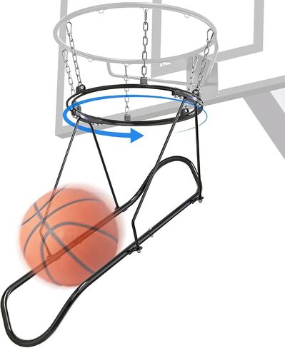 BeneLabel 360° Swivel Track Basketball Return Attachment with Quick Connect Chain Basketball Rebounder for 18" Rim Hoop Ball Return for Basketball Hoop for Outdoor/Indoor Shooting Training in Saudi Arabia