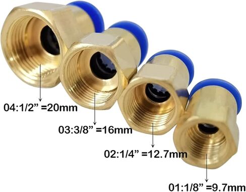 PCF OD 4 مللي متر 6 مللي متر 8 مللي متر 10 مللي متر 12 مللي متر موضوع 1/8 ''1/4'' 3/8 ''1/2'' تركيب هوائي موصلات الهواء أنثى تركيبات مستقيمة (PCF6-01) in Kuwait