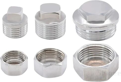 1/5/10 قطعة 1/8 "1/4" 3/8 "1/2" 3/4 "1" ذكر غاطسة شفة سداسية غطاء نهاية مربع 304 تركيب أنابيب الفولاذ المقاوم للصدأ (أنثى، 10PCS_3L8 BSP) in Kuwait