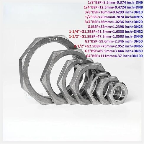 1/5/10 قطعة 1/8 "1/4" 3/8 "1/2" 3/4 "1" ذكر غاطسة شفة سداسية غطاء نهاية مربع 304 تركيب أنابيب الفولاذ المقاوم للصدأ (أنثى، 10PCS_3L8 BSP) in Kuwait