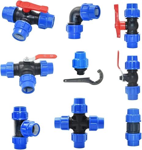 20/25/32/40/50/63mm PVC PE Tube Tap Water Splitter Quick Valve Connector Garden Farm Irrigation Water Pipe Fittings(Straight connector,25mm) in Kuwait