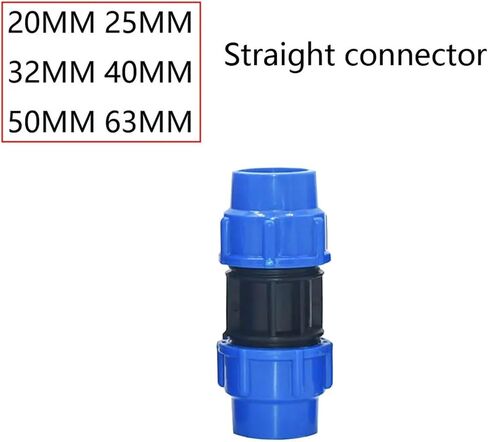 20/25/32/40/50/63mm PVC PE Tube Tap Water Splitter Quick Valve Connector Garden Farm Irrigation Water Pipe Fittings(Straight connector,25mm) in Kuwait
