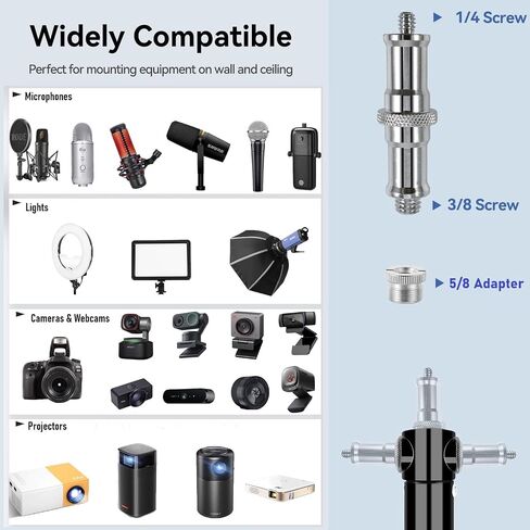 Microphone-Ceiling-Holder,Telescoping Mic Wall-Mount Boom Arm for Blue Yeti USB Nano Snowball and Logitech G Yeti-Orb,Yeti GX Microphones Gaming Podcast Streaming in Kuwait
