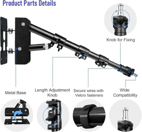 Microphone-Ceiling-Holder,Telescoping Mic Wall-Mount Boom Arm for Blue Yeti USB Nano Snowball and Logitech G Yeti-Orb,Yeti GX Microphones Gaming Podcast Streaming in Kuwait