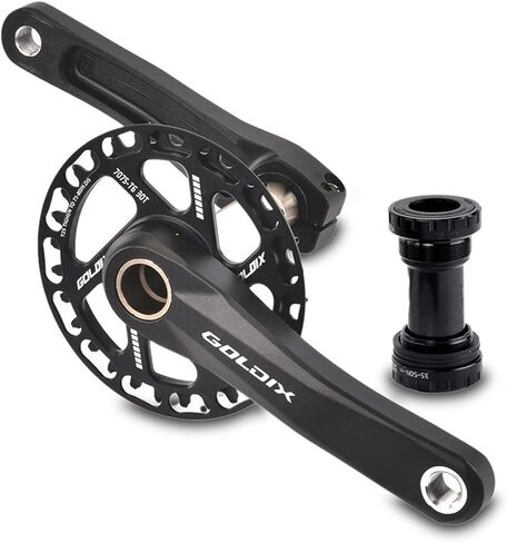 GOLDIX Cranksets 160mm Hollow Integrated Crankarms 28/30/32/34/36T Chainring Aluminum Alloy Crankset for 7-12 Speed Children's Folding Bicycle with Bearing (Color : 28T, Size : 140mm) in Kuwait