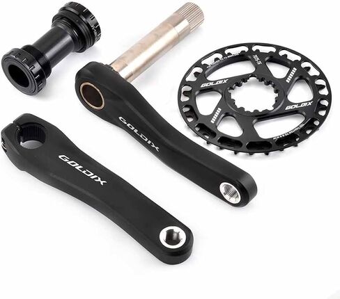 GOLDIX Cranksets 160mm Hollow Integrated Crankarms 28/30/32/34/36T Chainring Aluminum Alloy Crankset for 7-12 Speed Children's Folding Bicycle with Bearing (Color : 28T, Size : 140mm) in Kuwait