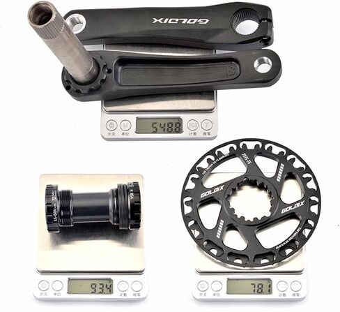 GOLDIX Cranksets 160mm Hollow Integrated Crankarms 28/30/32/34/36T Chainring Aluminum Alloy Crankset for 7-12 Speed Children's Folding Bicycle with Bearing (Color : 28T, Size : 140mm) in Kuwait