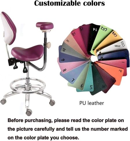 Ergonomic Saddle Chair with Armrest – PU Leather Swivel Stool for Clinics, Tattoo Studios, Home & Labs – Adjustable Height, 330.6 lbs Capacity in Kuwait