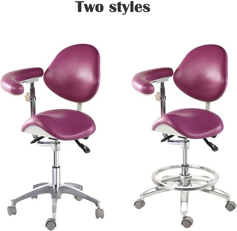 Ergonomic Saddle Chair with Armrest – PU Leather Swivel Stool for Clinics, Tattoo Studios, Home & Labs – Adjustable Height, 330.6 lbs Capacity in Kuwait