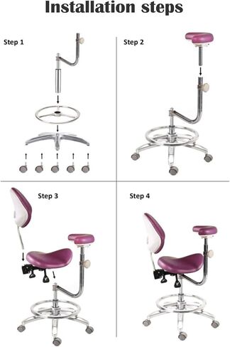 Ergonomic Saddle Chair with Armrest – PU Leather Swivel Stool for Clinics, Tattoo Studios, Home & Labs – Adjustable Height, 330.6 lbs Capacity in Kuwait