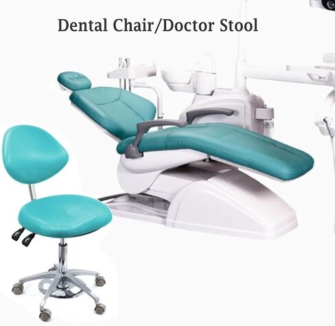 Dental Assistant Chair with Foot Control - 360° Swivel PU Leather Doctor's Stool for Clinics, Labs, Dental Offices, Adjustable Height in Saudi Arabia