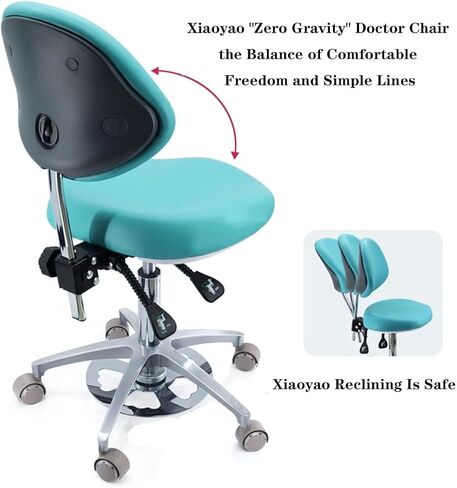 Dental Assistant Chair with Foot Control - 360° Swivel PU Leather Doctor's Stool for Clinics, Labs, Dental Offices, Adjustable Height in Saudi Arabia