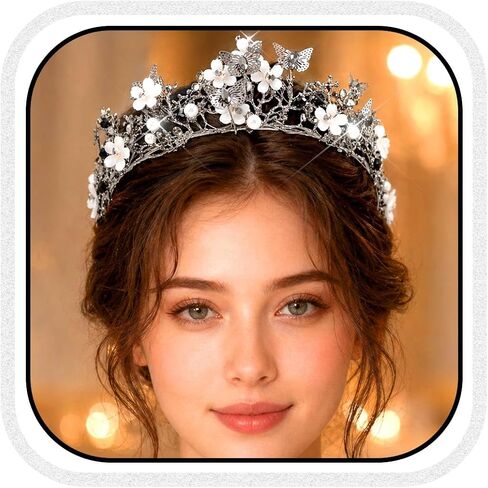 Brishow Gold Butterfly Tiaras Queen Crown Quinceanera chomdress للنساء in Kuwait