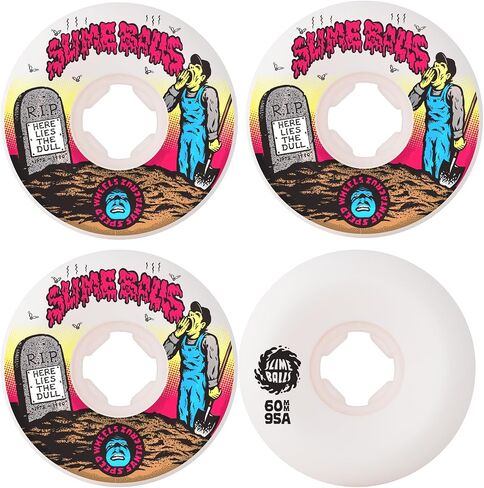 SANTA CRUZ Slime Balls 60mm Death of Dull Vomits White 95a Skateboard Wheels in Kuwait