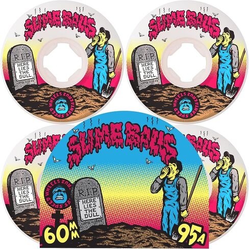 SANTA CRUZ Slime Balls 60mm Death of Dull Vomits White 95a Skateboard Wheels in Kuwait