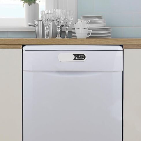 GANAZONO Magnetic Dishwasher Clean Dirty Sign Made of Sturdy Acrylic and Abs, Practical and Convenient Kitchen Accessory for Dishwasher and Fridge Use, for Organizing Kitchen and Laundry in Kuwait