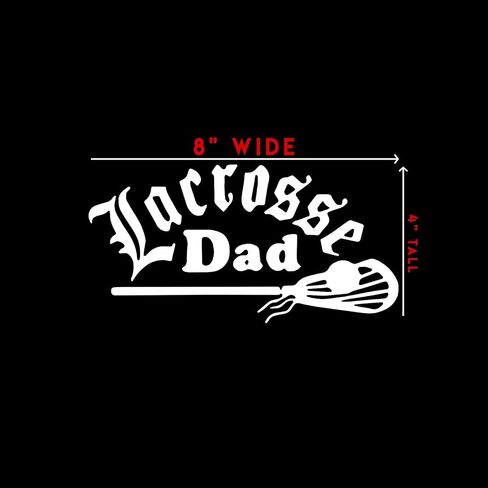 Lacrosse Dad Sticker Decal Notebook Car Laptop 8" x 4" (White) in Kuwait