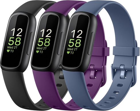 أساور Maledan الرياضية متوافقة مع Fitbit Inspire 3 عصابات للنساء والرجال، سوار معصم بديل من السيليكون الناعم المقاوم للماء لإلهام 3 ملحقات تتبع اللياقة البدنية للرجال والنساء، 3 عبوات in Kuwait