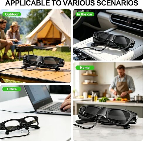 Charging Adapter Compatible with Ray-Ban Oakley Meta AI Smart Glasses(Gen 1&2),Portable Charger USB C Port for Wayfarer,Skyler,Headliner and HSTN Meta Accessories(2 Pcs) in Kuwait