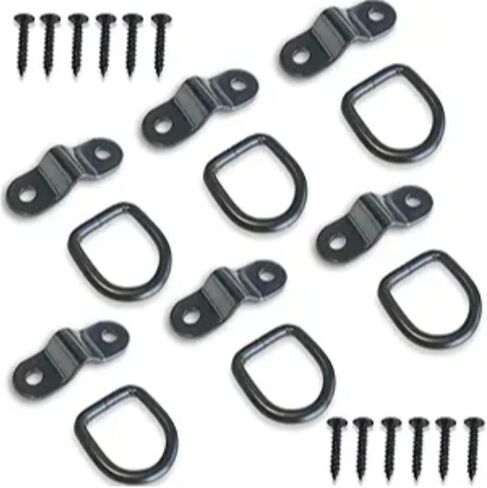 خطافات تثبيت لدعامة سرير الشاحنة المقطورة مقاس 1/4 بوصة، 6 قطع باللون الأسود in Kuwait