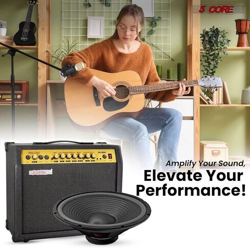 5 CORE 15 Inch Guitar Speaker 220W RMS Power 450W Peak 4 Ohm Guitar Amplifier Cabinet Speaker with Y30 Ferrite Magnet for PA and Amp Systems - WF 15 140 4OHM GTR in Saudi Arabia
