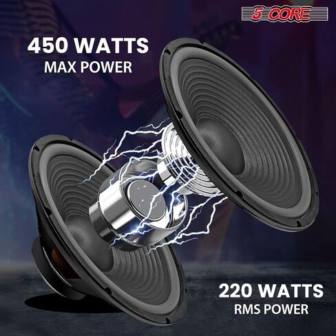 5 CORE 15 Inch Guitar Speaker 220W RMS Power 450W Peak 4 Ohm Guitar Amplifier Cabinet Speaker with Y30 Ferrite Magnet for PA and Amp Systems - WF 15 140 4OHM GTR in Saudi Arabia