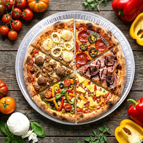 25 Pcs 12" Disposable Pizza Pans & Serving Tray Heavy Duty Aluminum Foil Baking Pans Round Foil Pizza Pan Oven & Freezer Safe for Parties Kitchen Restaurant Home Holiday Catering Cookies Cake in Kuwait
