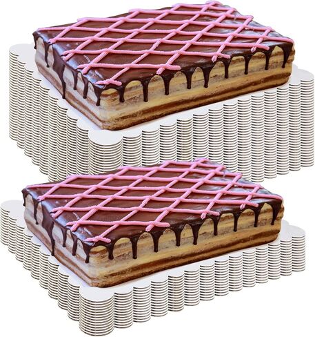 50 Pcs 13.4 x 9.8 Rectangle Cake Board Disposable Cardboard Cake Bases Grease Proof Scallop Edge Corrugated White Cakeboards Dessert and Pastry Food Tray for Pizza Desserts Pastries in Kuwait
