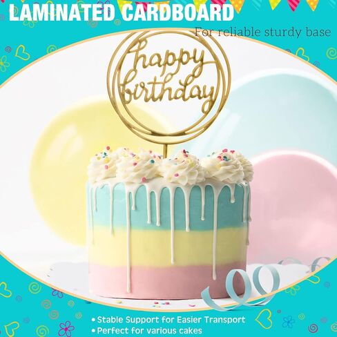 50 Pcs 13.4 x 9.8 Rectangle Cake Board Disposable Cardboard Cake Bases Grease Proof Scallop Edge Corrugated White Cakeboards Dessert and Pastry Food Tray for Pizza Desserts Pastries in Kuwait