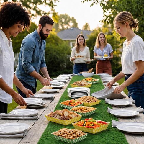 Rtteri 36 Pack Golf Paper Food Boat Trays Large Golf Plates 5lb Paper Serving Trays Nachos Food Boats Disposable Bowls for Picnic BBQ Hot Dogs French Fries Party Decorations Birthdays Sports Events in Kuwait