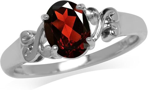 Silvershake Birthstone Gemstone White Gold Plated 925 Sterling Silver Victorian Style Solitaire Promise or Engagement Ring Jewelry for Women in Saudi Arabia