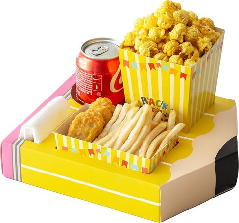 Baffect Small Movie Night Snack Trays 64pcs Include 16 Movie Night Trays, 16 Popcorn Boxes, 16 Salad Bowls, 16 Back to School Party Invitations, Movie Night Supplies for Nacho Bar (Pencil Shaped) in Kuwait