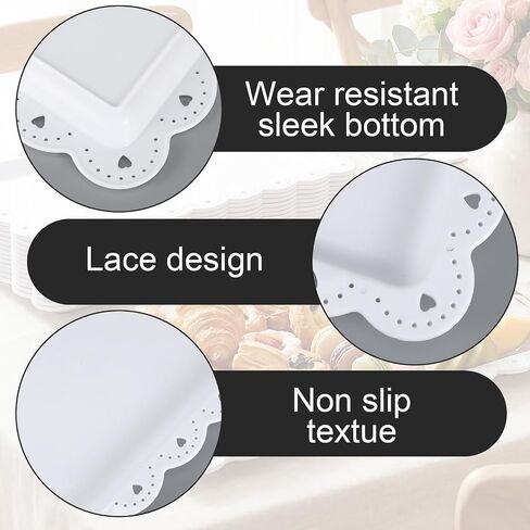 16 Pack White Plastic Serving Tray 14.4" x 9.3", Heavy Duty Disposable & Reusable Rectangle Platters for Parties, Wedding, Restaurant, Cookies, Desserts & Appetizers in Kuwait
