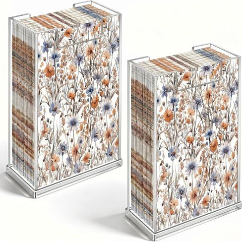 Domensi 2 Pack Acrylic Napkin Holder, Clear Vertical Guest Towel Dispenser 4 mm Thick, Waterproof Stackable Napkin Holders for Paper, for Bathroom Kitchen Dining Table Home Hotel, Modern Gift in Kuwait