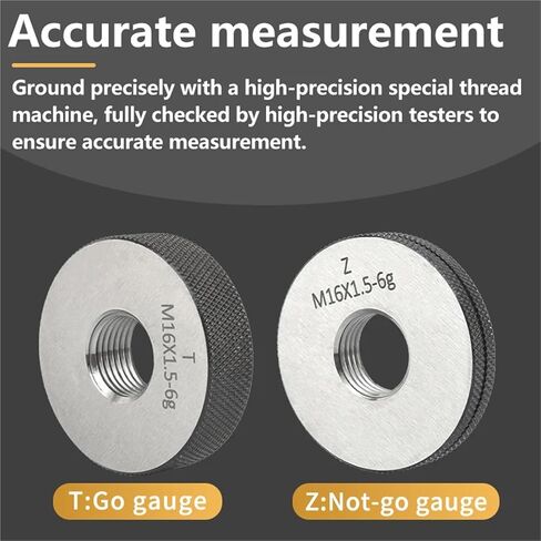 مجموعة واحدة (1 * GO + 1 * NOGO) دقة 6 جرام M59-M67 X0.5/0.75/1/1.25/1.5/2/3/4/5/5.5 متري قياسي أداة قياس خيط الأسنان الدقيقة (M65X0.75 6g T Z) in Kuwait
