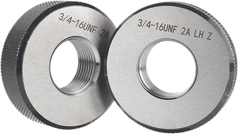 1 مجموعة (1 * GO + 1 * NOGO) 2A 5/8 11/16 3/4 13/16 7/8 15/16 1 ''-1'' 1/16UN/UNC/UNF/UNS/UNEF مقياس حلقة خيط اليد اليسرى الدقيقة (5I8-32UN LH T Z) in Kuwait