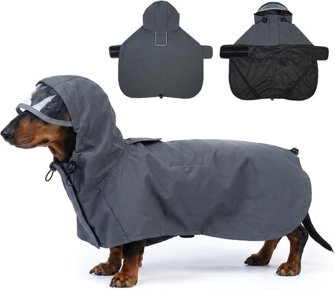 DENTRUN Dog Raincoat with Hood for Border Collie, Shiba Inu – Windproof & Reflective for Night Walks, Jogging, Backpacking – Adjustable Fit, XL in Saudi Arabia