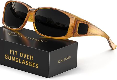 نظارات شمسية مستقطبة من KALIYADI - نظارات شمسية للرجال والنساء مناسبة للنظارات الشمسية: نظارة شمسية نسائية ملتفة مع الأشعة فوق البنفسجية 400 لقيادة صيد الأسماك والجولف in Kuwait
