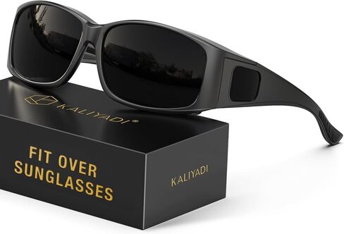 نظارات شمسية مستقطبة من KALIYADI - نظارات شمسية للرجال والنساء مناسبة للنظارات الشمسية: نظارة شمسية نسائية ملتفة مع الأشعة فوق البنفسجية 400 لقيادة صيد الأسماك والجولف in Kuwait