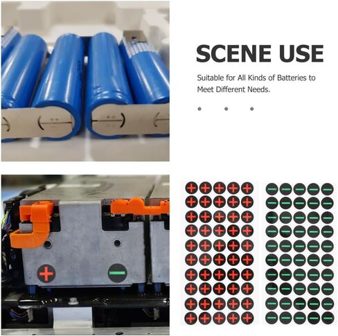 Mobestech 4Sheets Battery Polarity Warning Stickers with Plus Minus Symbols Safety Sign Decals for Electric Boxes Polarity Label Stickers for Batteries in Kuwait